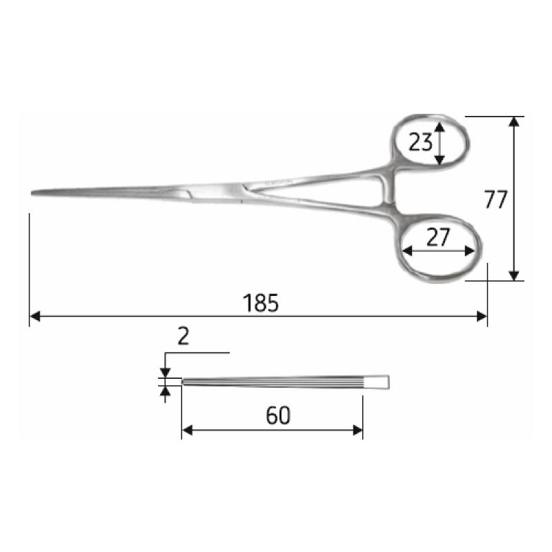 Затискач судинний Bainbridge 18,5 cм, прямий, J-17-151, Surgicon